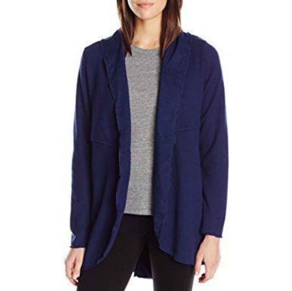 Navy Waffle-knit Cardigan